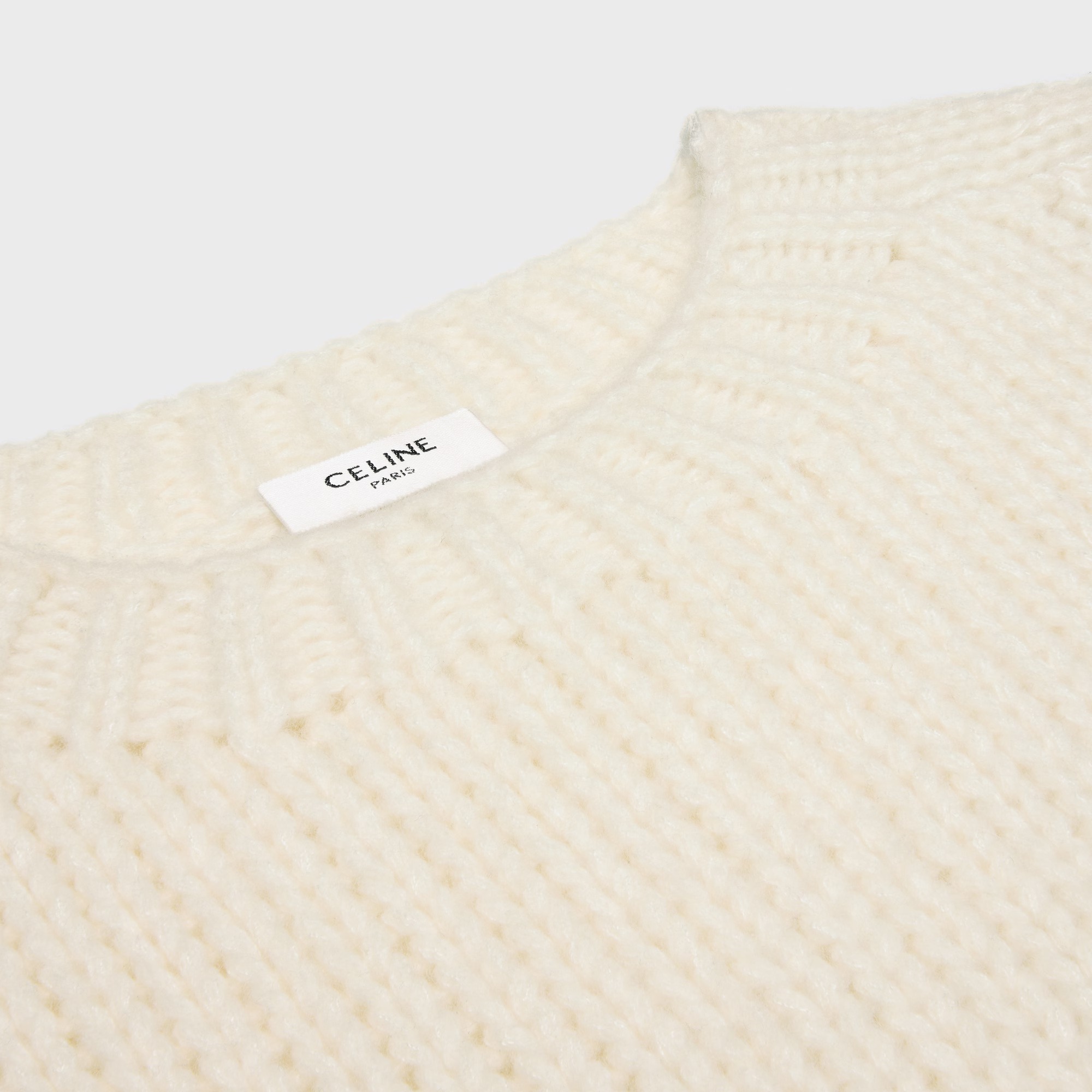 Celine Crewneck Sweater In Cashmere And Silk In Neutral