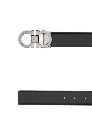 Ferragamo Gancini Buckle Belt In Black