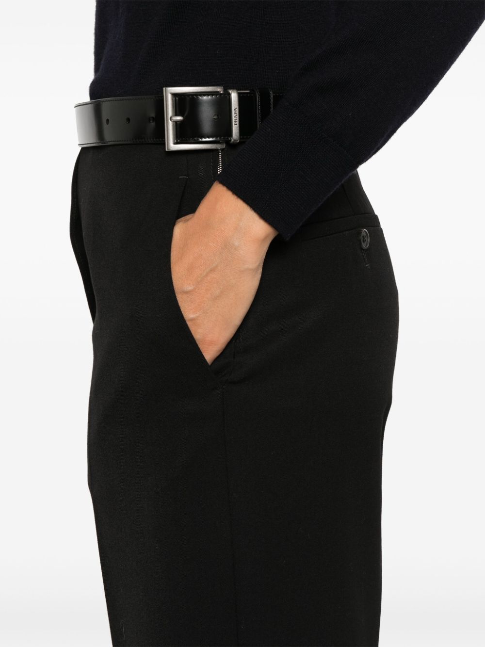 Prada Gabardine Trousers In Black