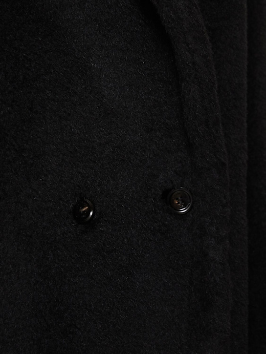 Max Mara Black Teddy Coat In Alpaca And Black Wool