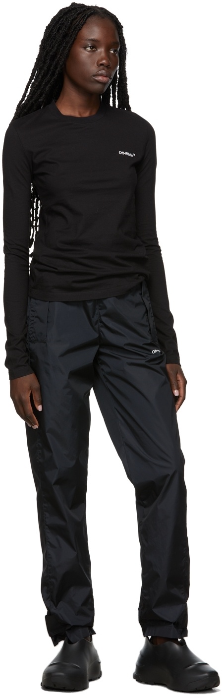 Off-white Diag-stripe Long-sleeved T-shirt In Black