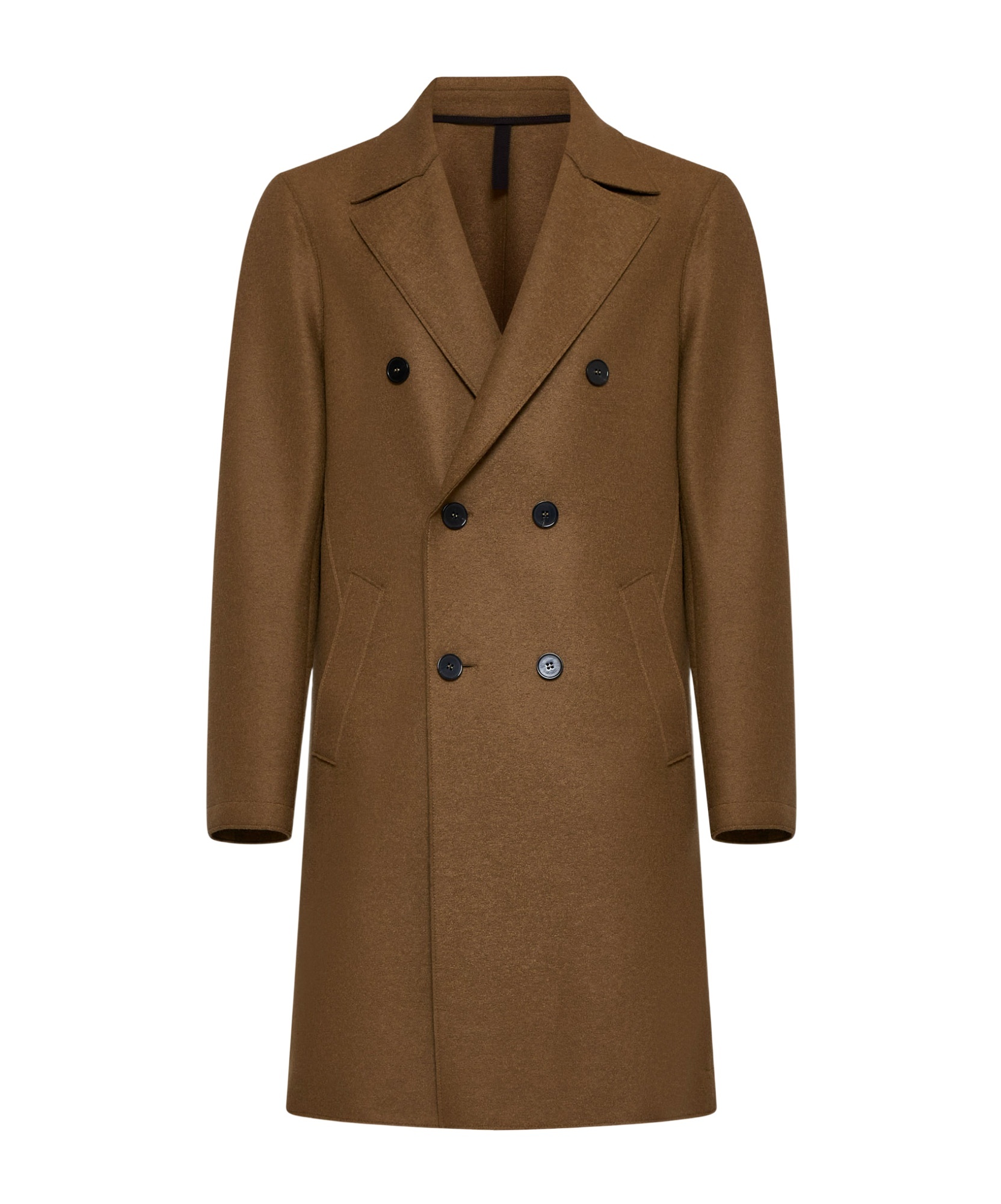 Harris Wharf London Double-breasted Coat In Brown