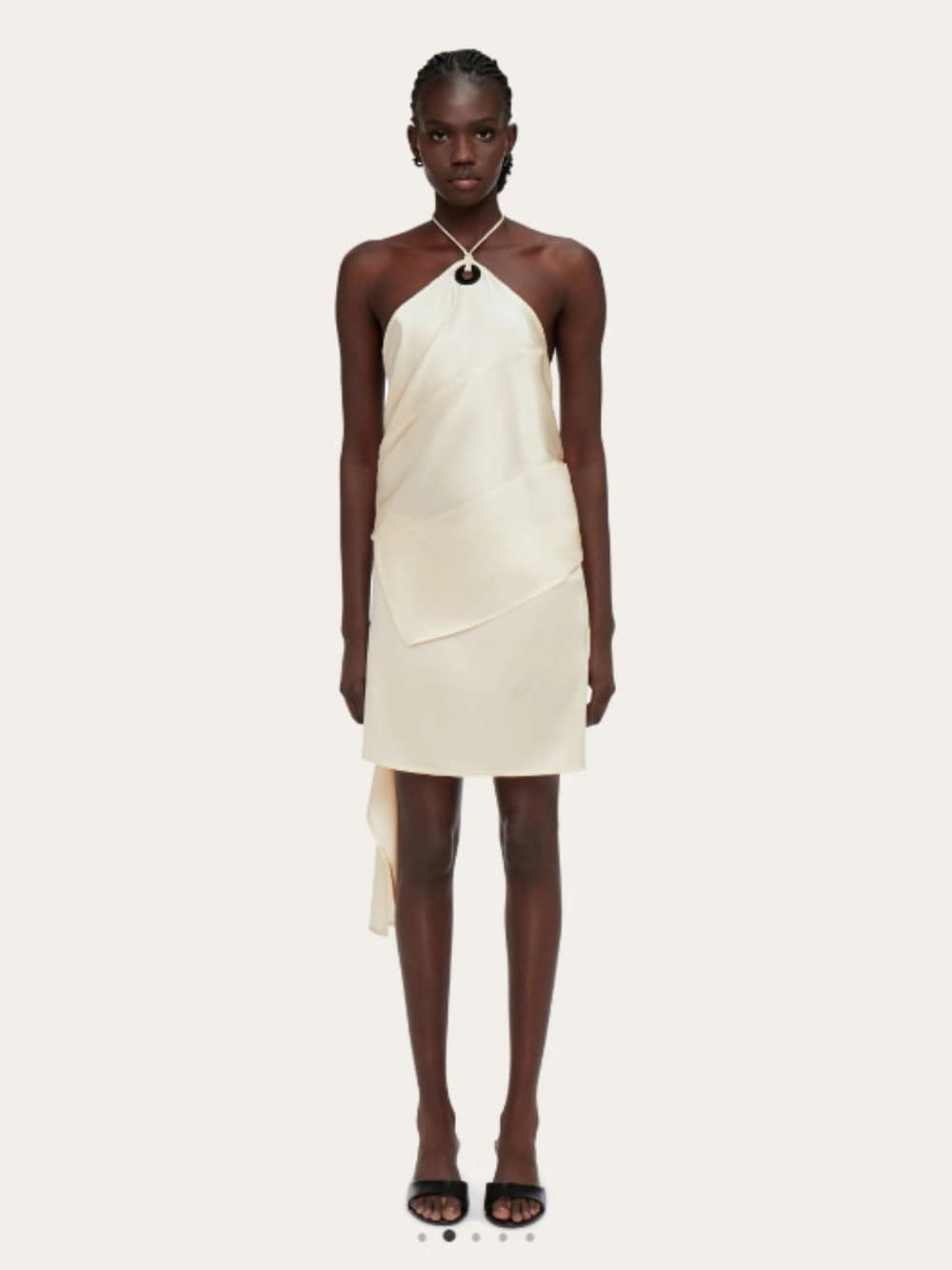Ferragamo Salvatore  Halterneck Satin Top In White