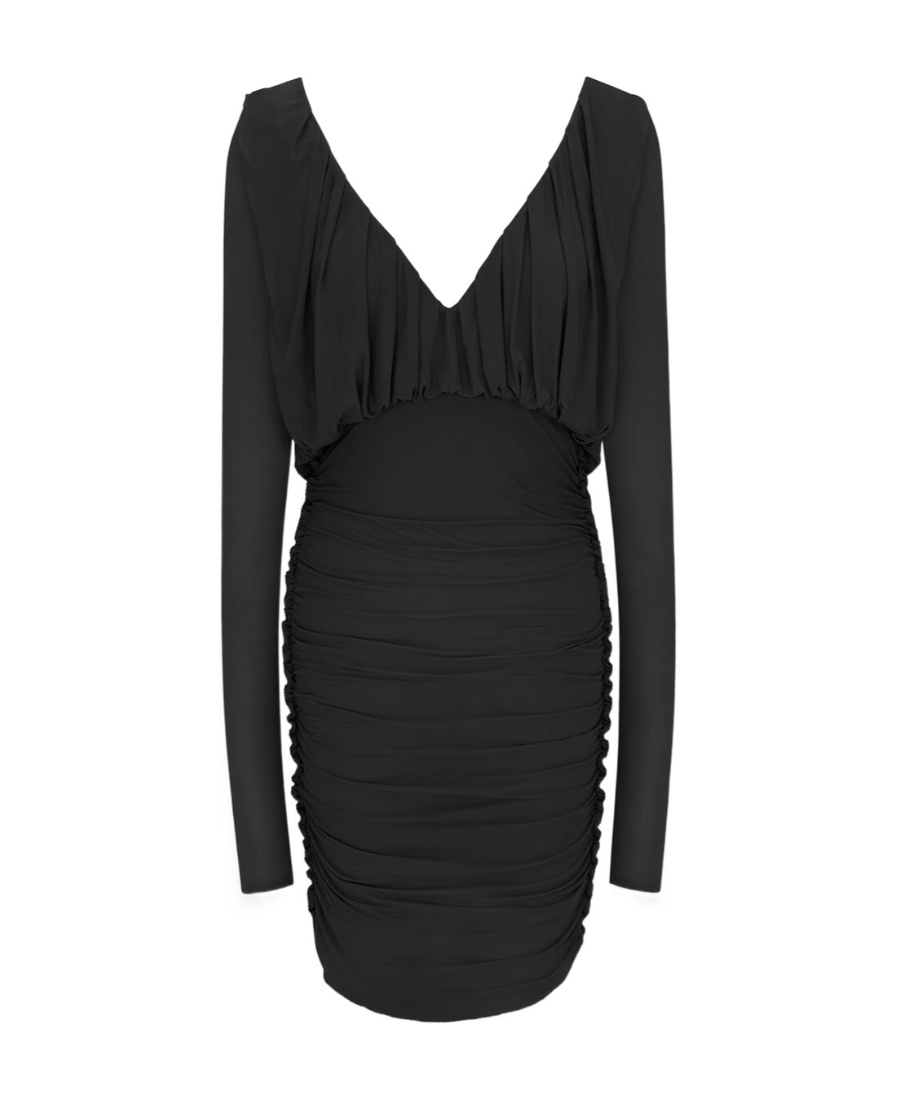 Saint Laurent Cupro Mini Dress In Black