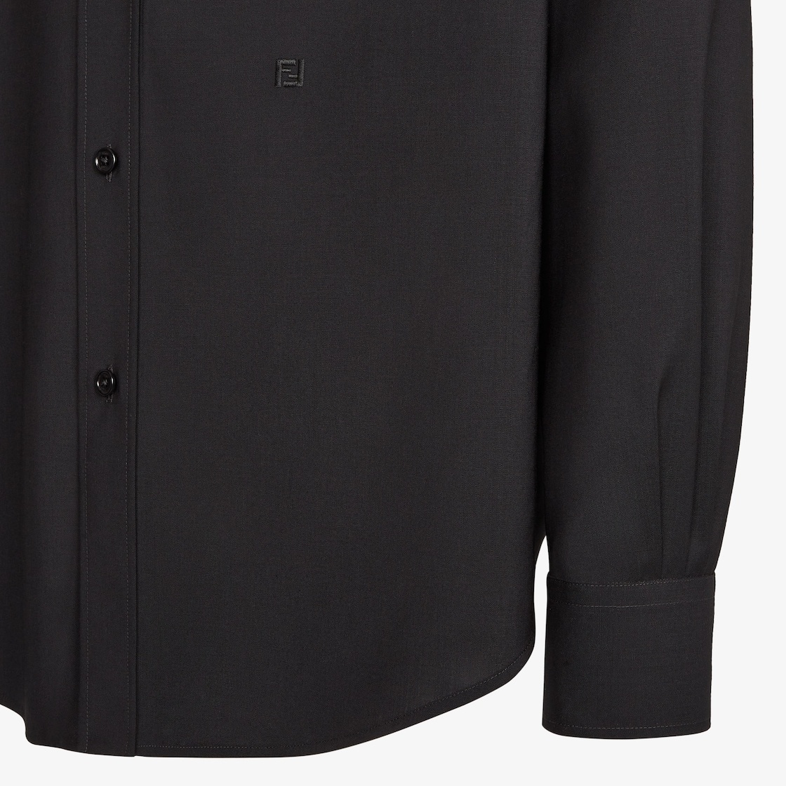 Fendi Wool Shirt Long Sleeves In Black