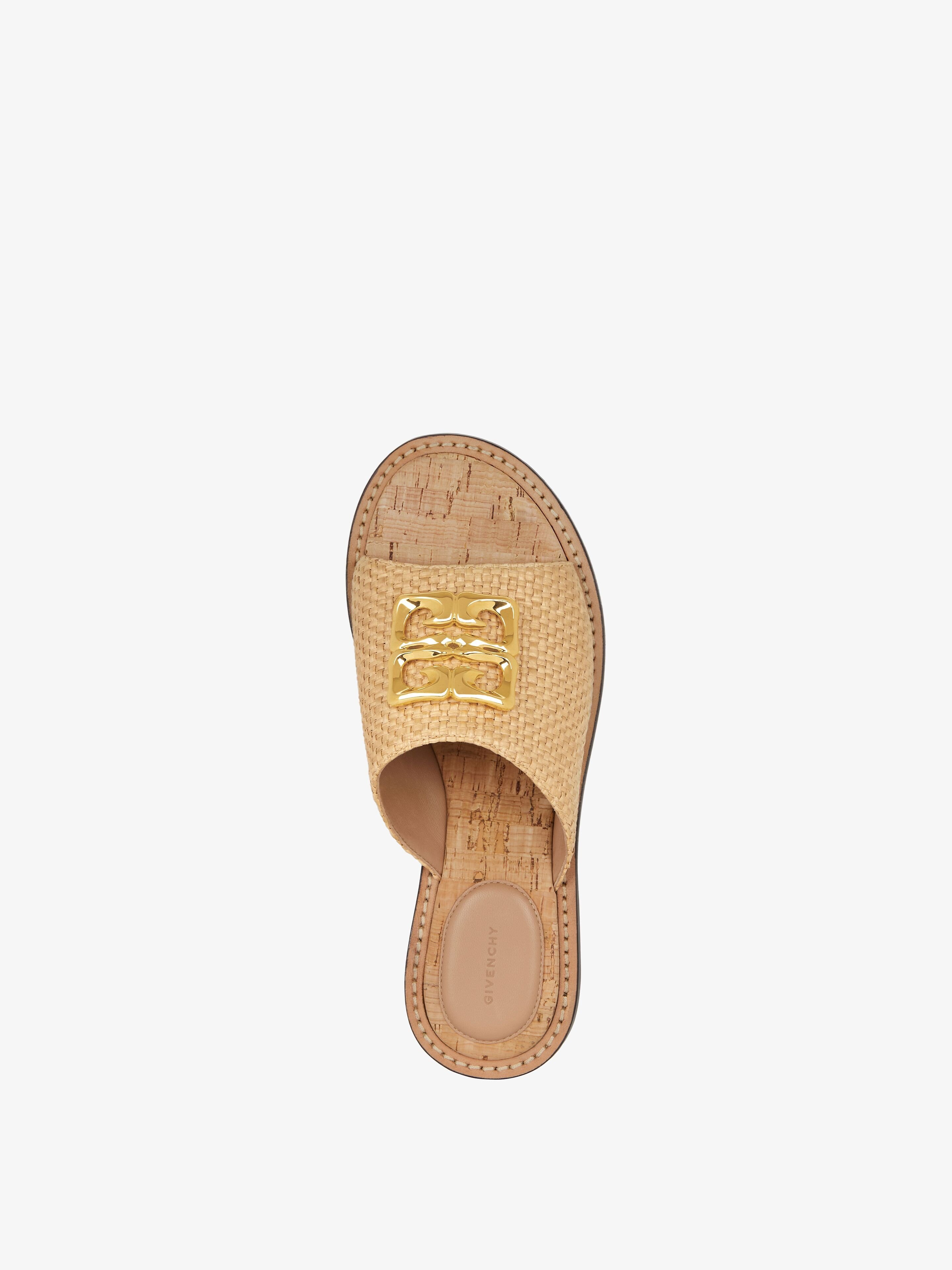GIVENCHY GIVENCHY 4G PLAQUE RAFFIA FLAT MULES