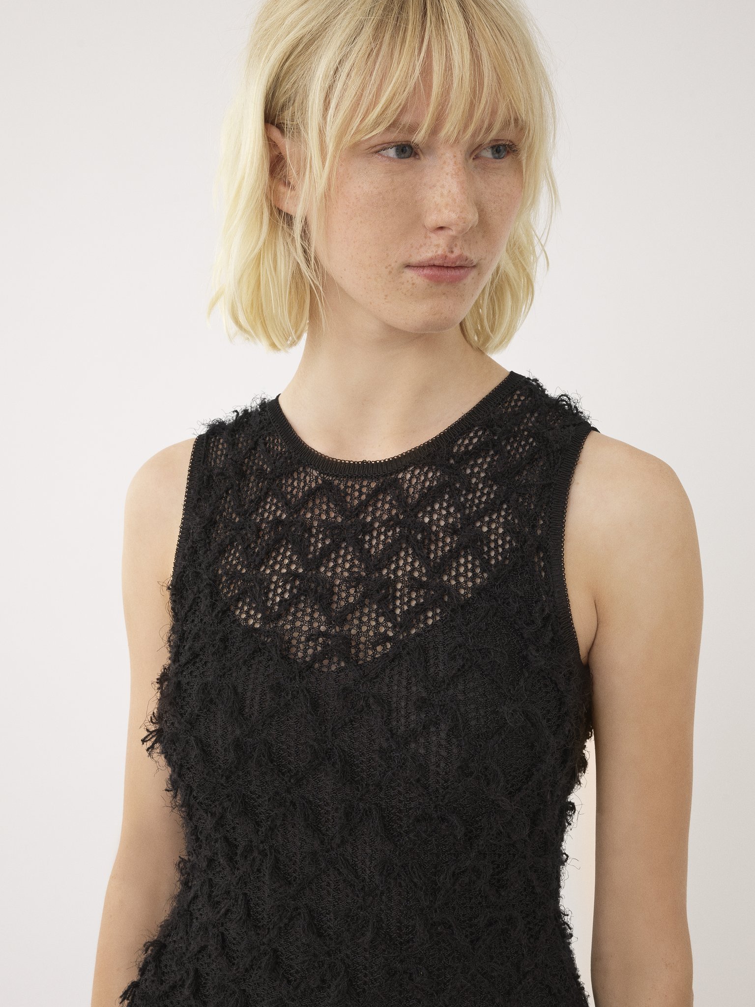 Chloé Frayed Flared Dress In Black