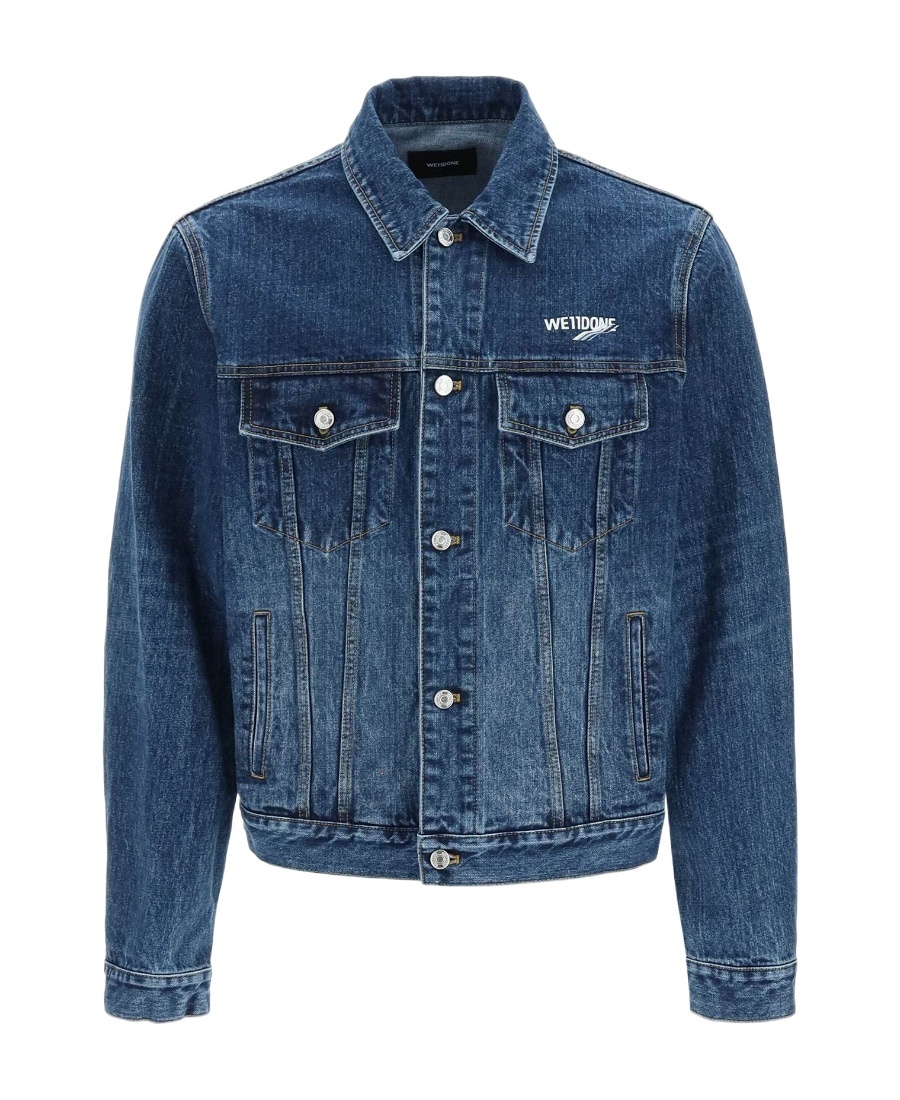 WE11 DONE WAVE LOGO-PRINT TRUCKER JACKET