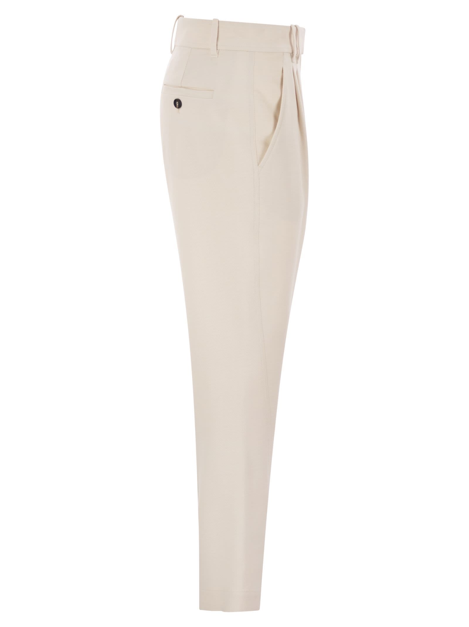 Brunello Cucinelli Women Stretch Viscose-wool Twill Equestrian Trousers With Jewellery In White