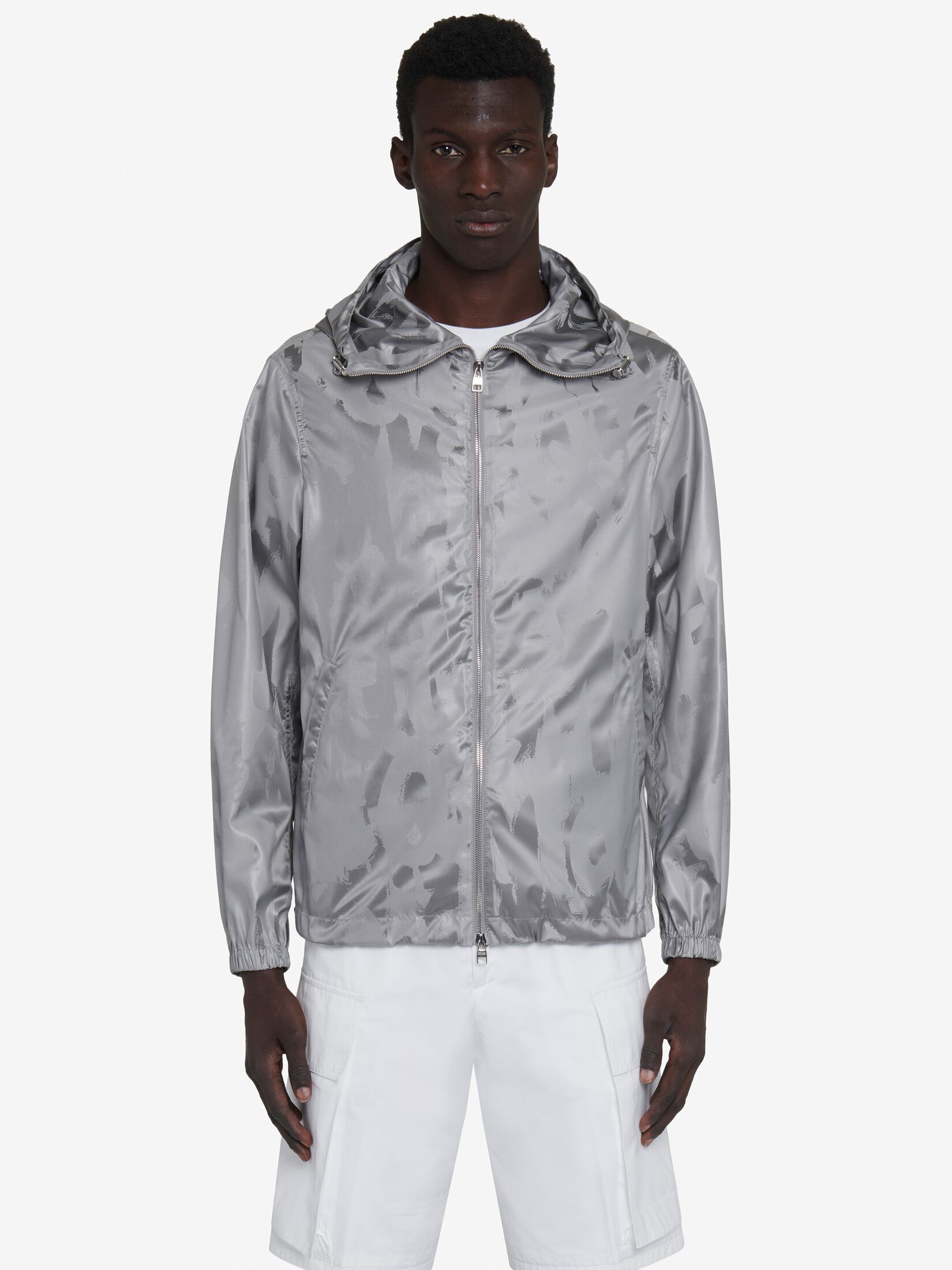 Alexander Mcqueen Graphic-print Drawstring-hood Jacket In White