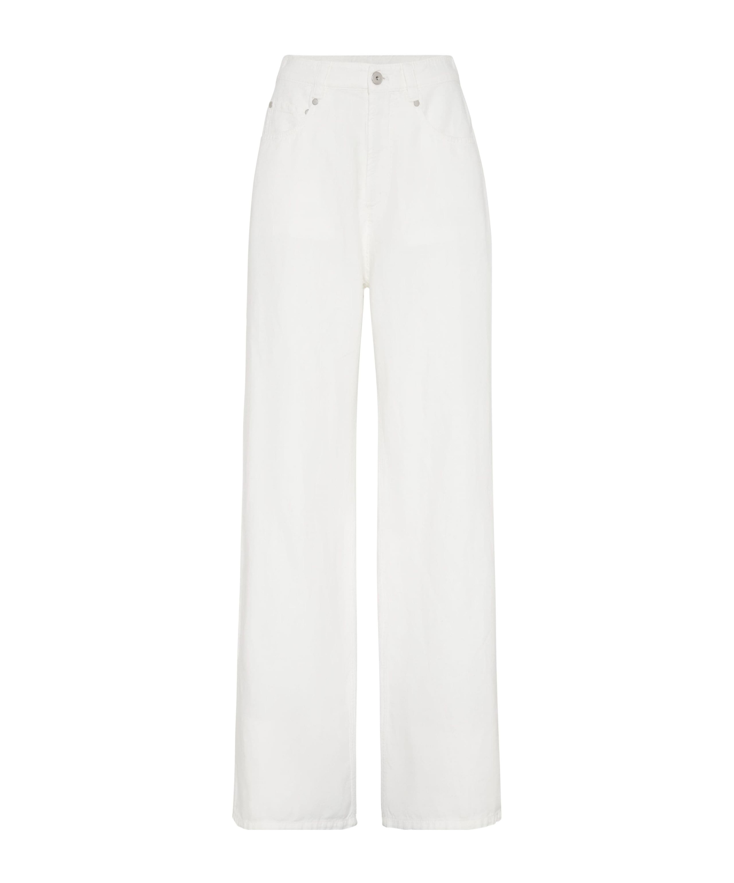 Brunello Cucinelli Five Classic Pockets Denim Trousers In White