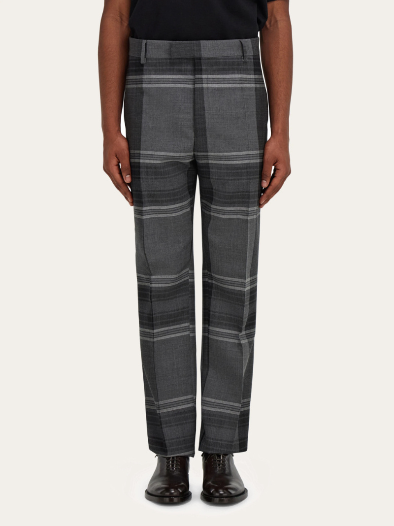 Ferragamo Checked Tailored Trousers In Multi