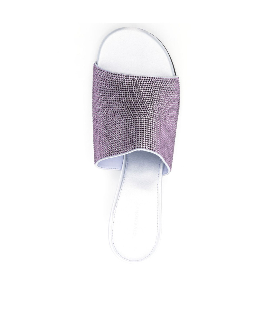 Givenchy Sculpted Heel Open Toe Mules With G Cube Embellishment In Gray