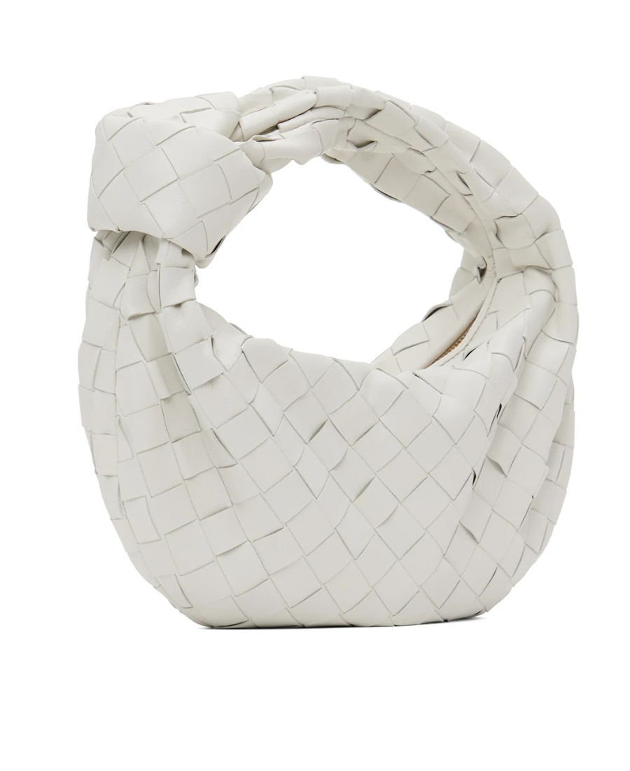 Bottega Veneta Logo Mini Handbag In White
