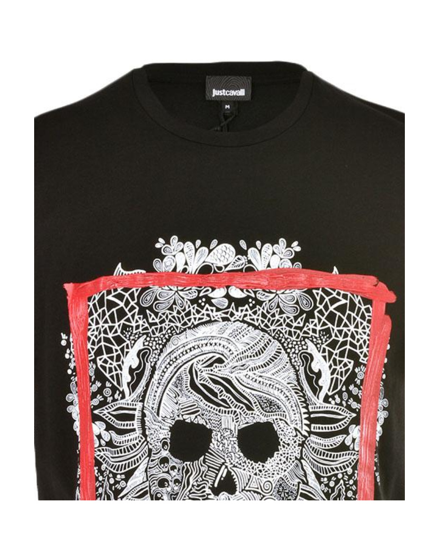 Just Cavalli Pattern Printed Short-sleeved T-shirt In Black