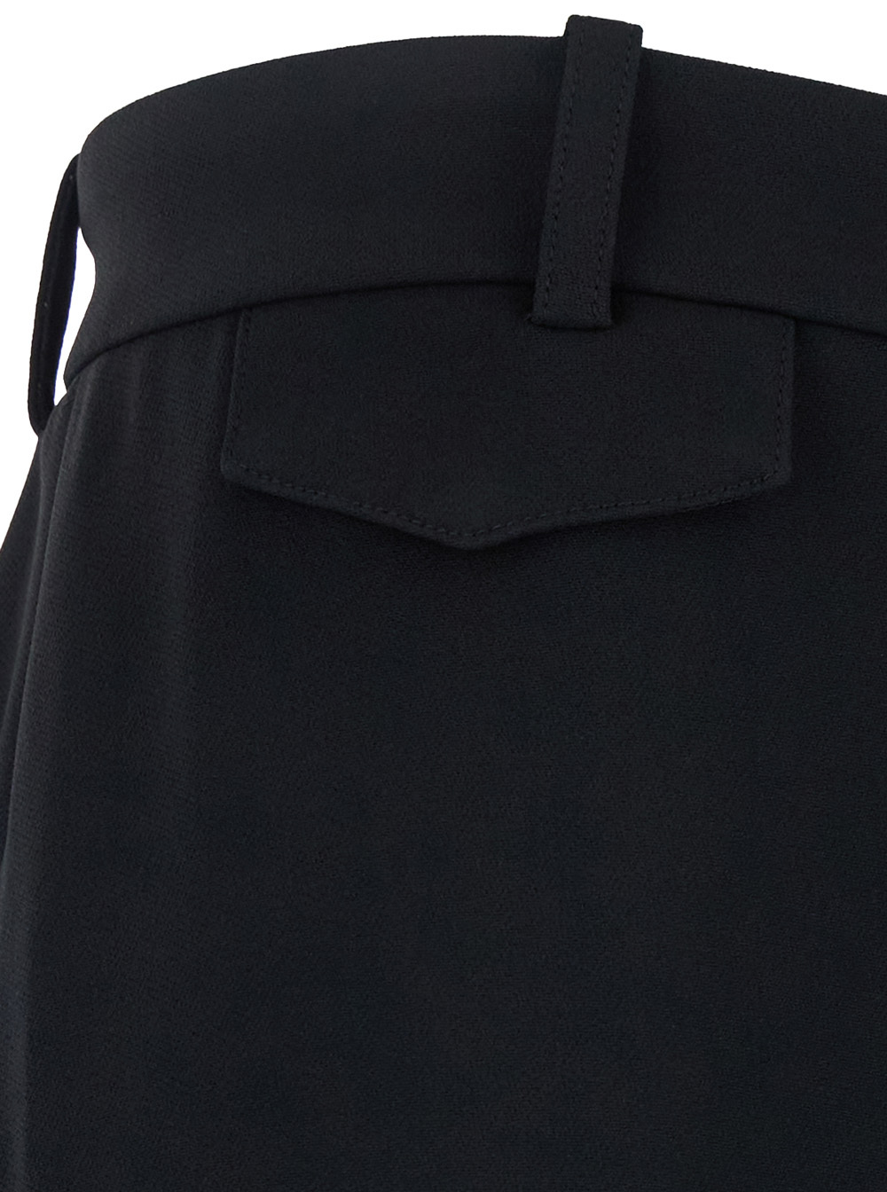 Chloé Flared Wool Trousers Asymmetrical Hems In Black