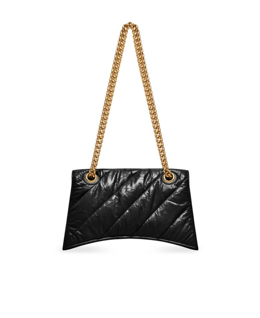 Balenciaga Hourglass S Quilted Shoulder Bag In Black