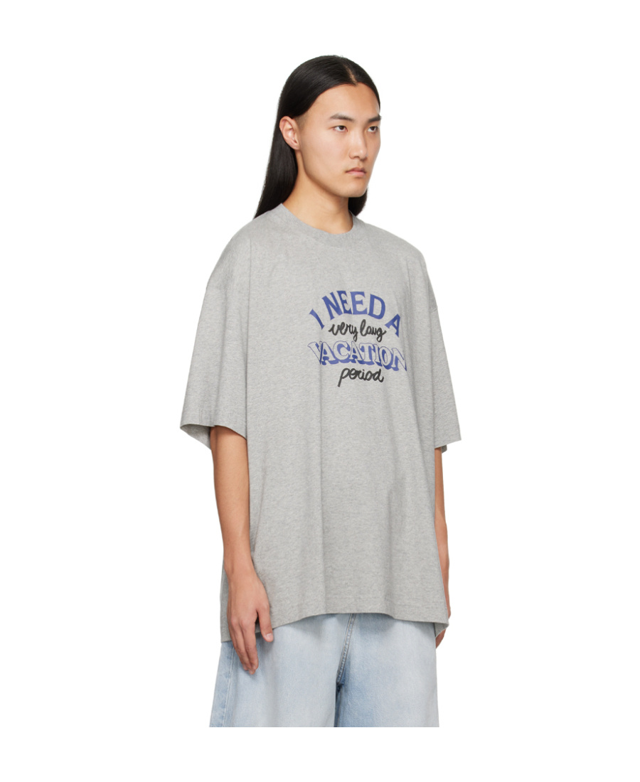 Vetements Slogan-print Cotton T-shirt In Gray