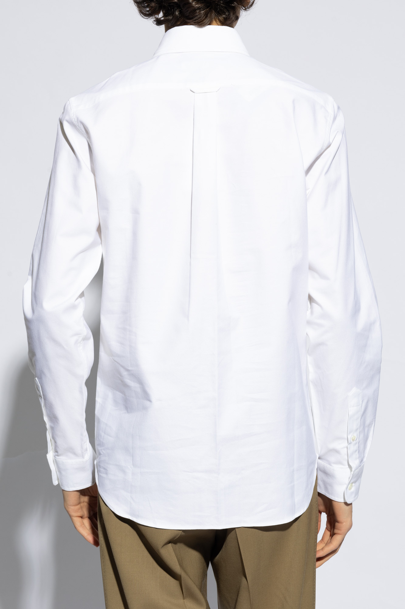 Maison Kitsuné Mini Fox Head Classic Shirt And Blouse Light Blue In White