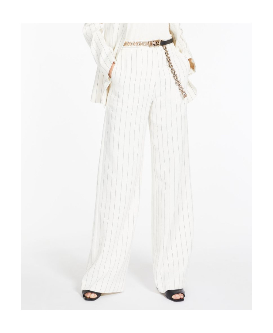 Max Mara Straight Suit Trousers In White