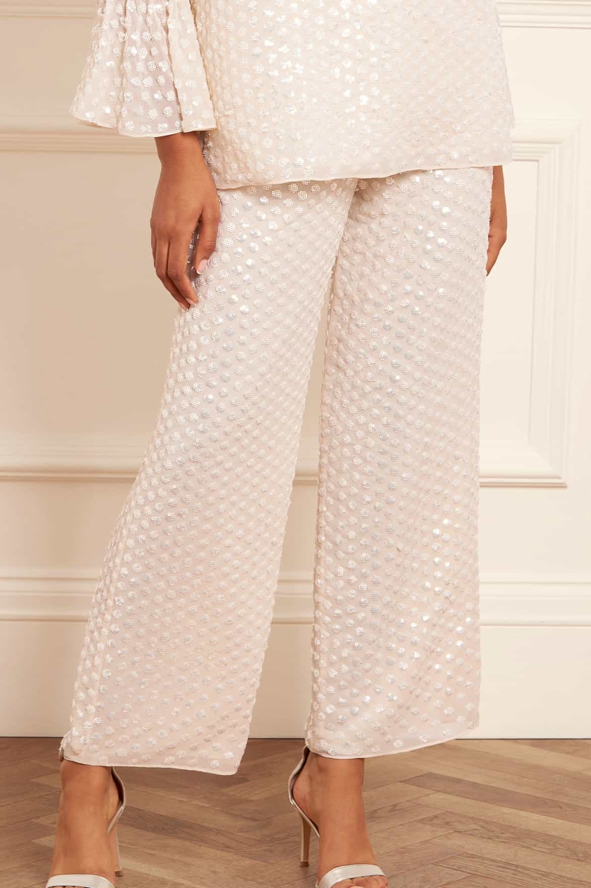 NEEDLE & THREAD RAINDROP SEQUIN TROUSERS