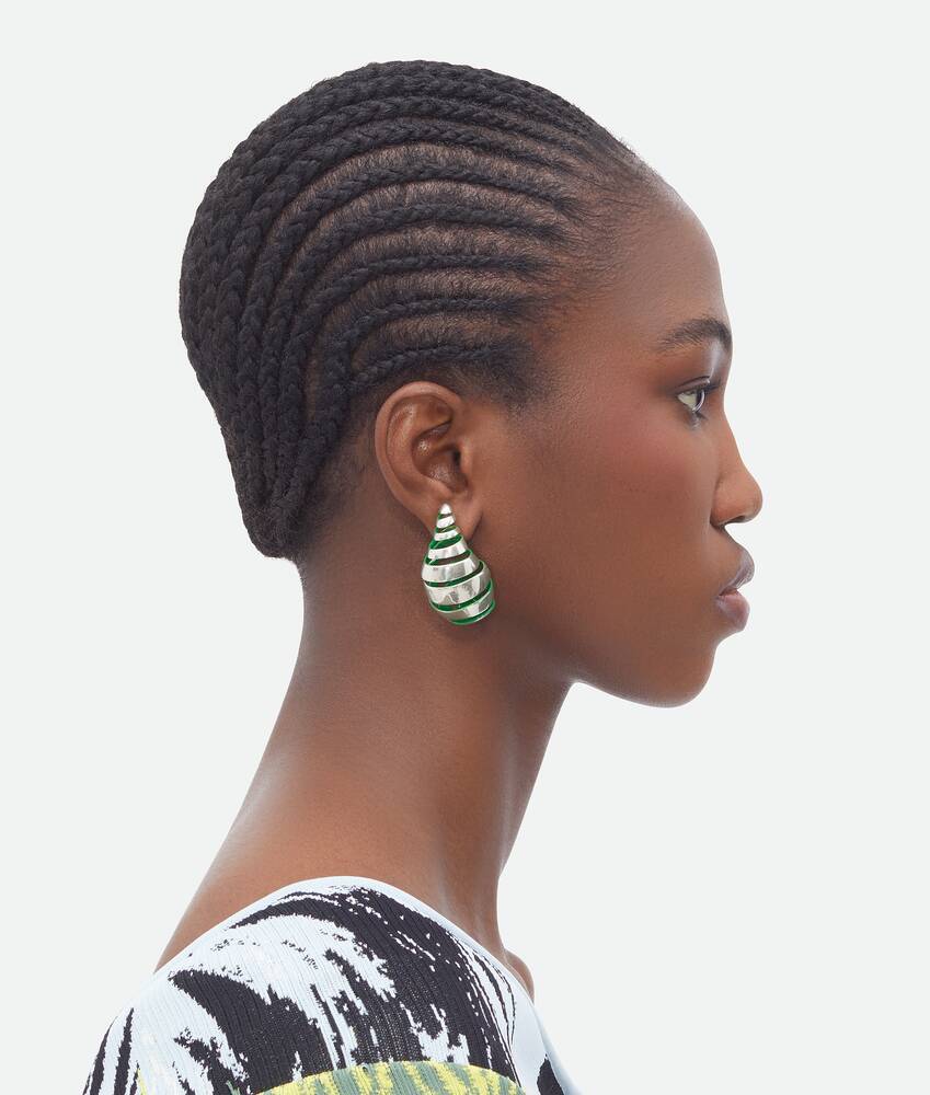 Bottega Veneta Logo Details Earrings In White
