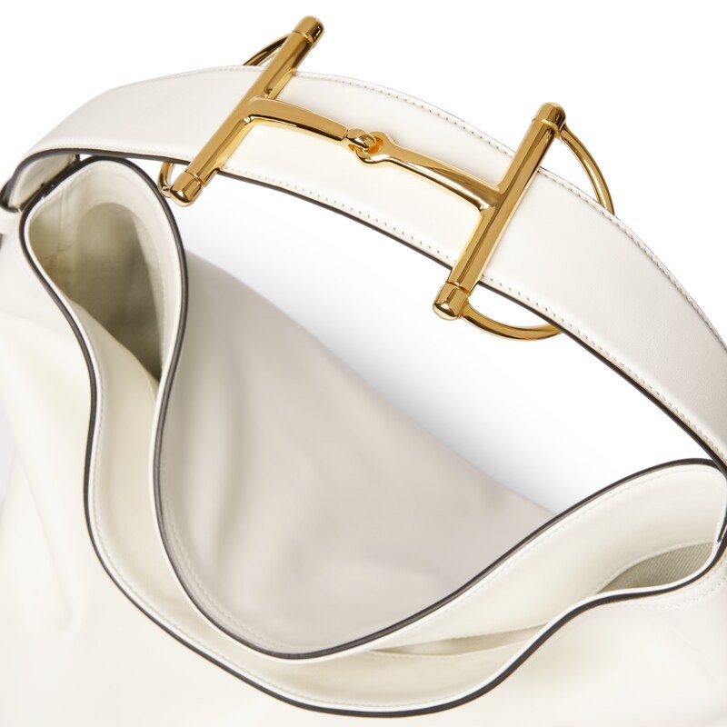 Gucci Beatrix Large Leather Shoulder Bag In White