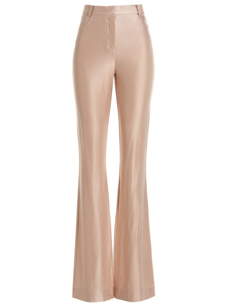 Alexandre Vauthier Pink Shiny Stretch Pants In Pink