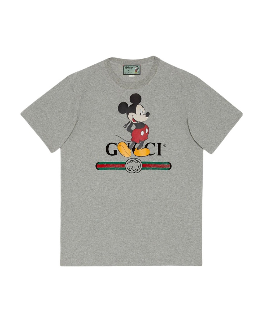 Gucci X Disney Oversized Logo-print T-shirt In Gray
