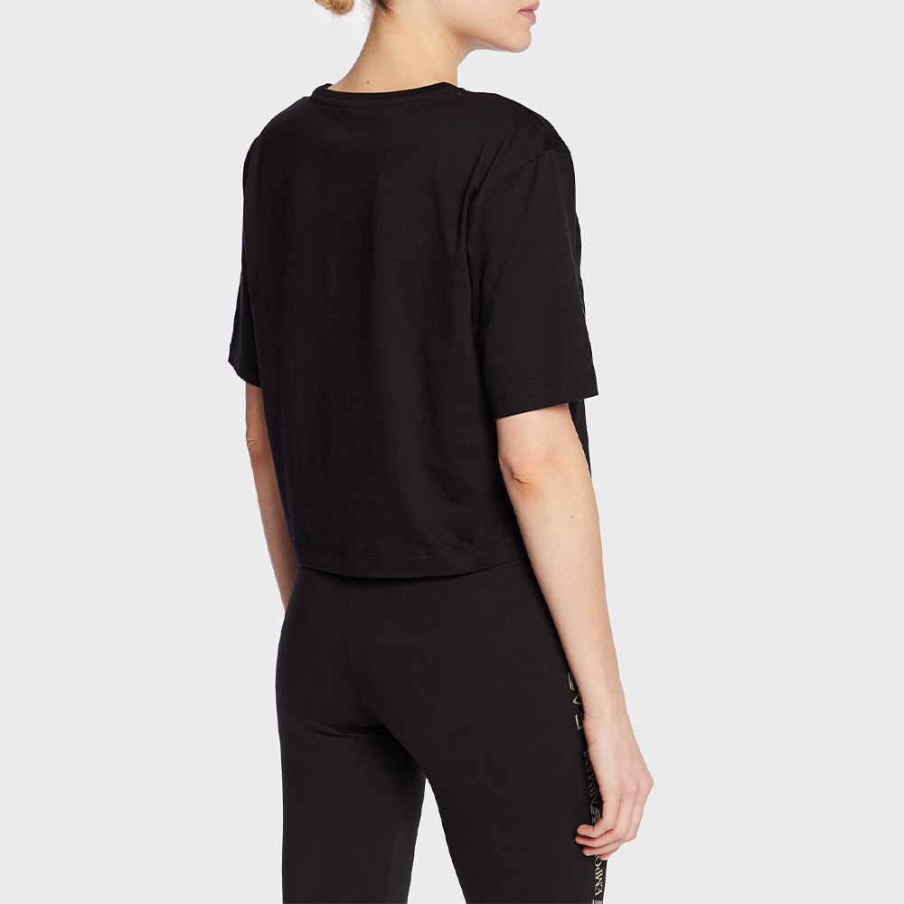 Ea7 T-shirt With Round Neck And Short Sleeves In Black