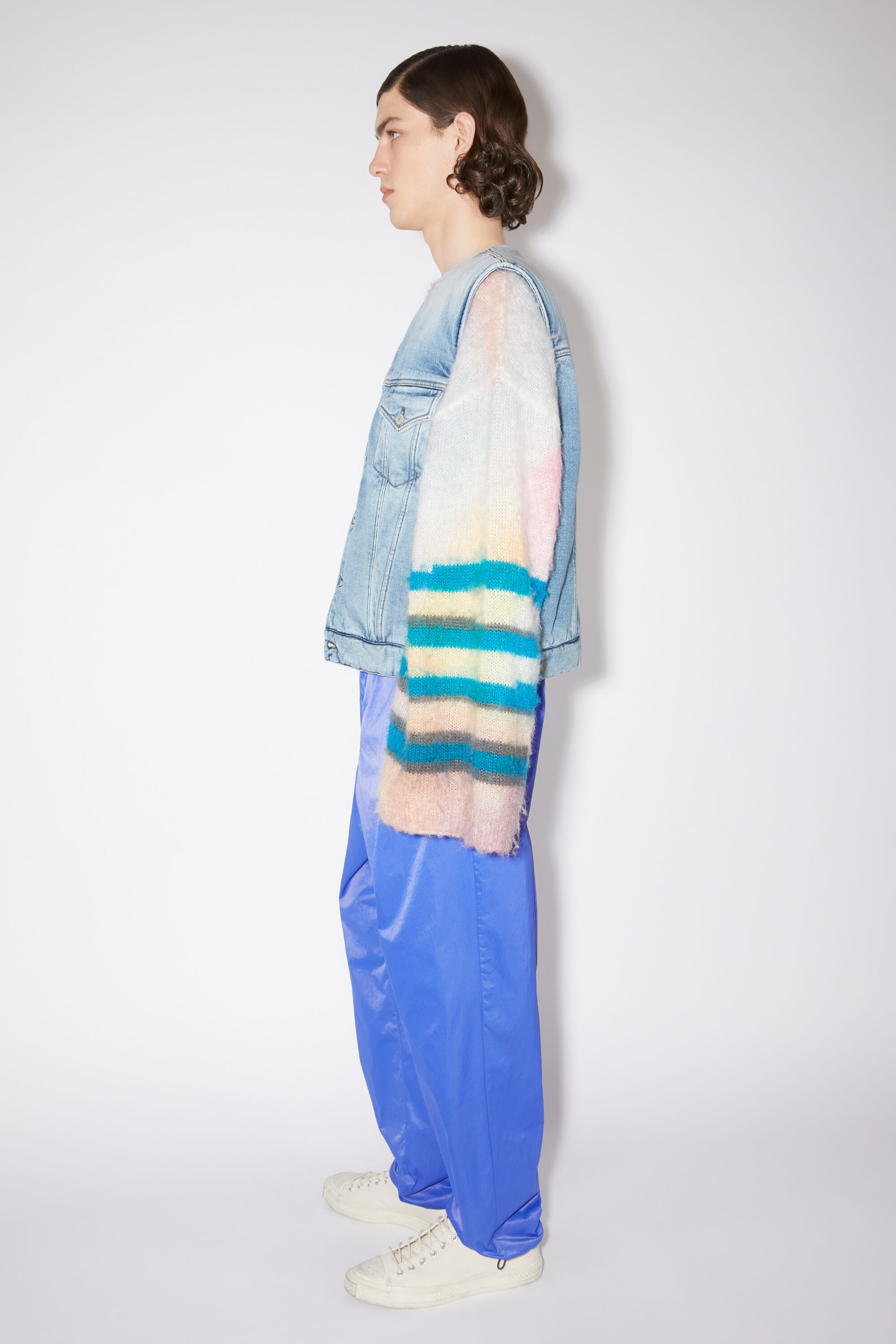 Acne Studios Padded Denim Gilet In Multicolor