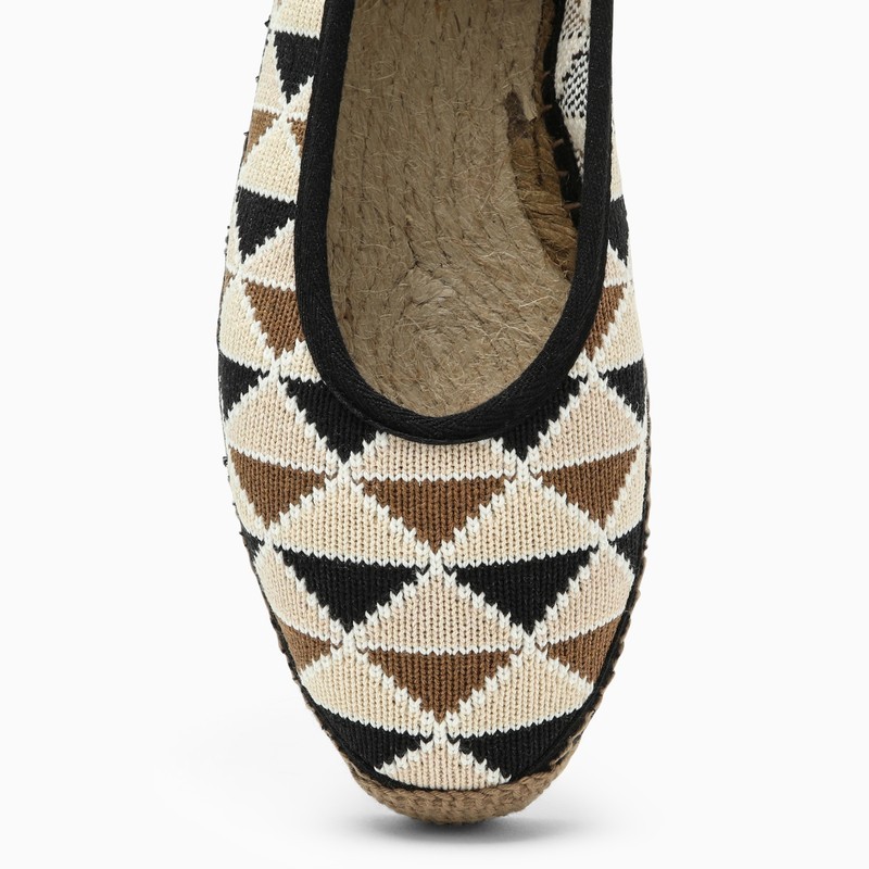 Shop Castaã±er Straw Shoes With Round Head And Low Upper