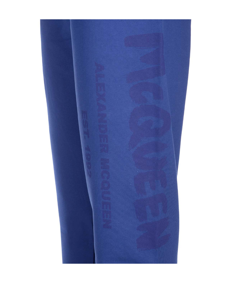 Alexander Mcqueen Logo-print Track Pants In Blue