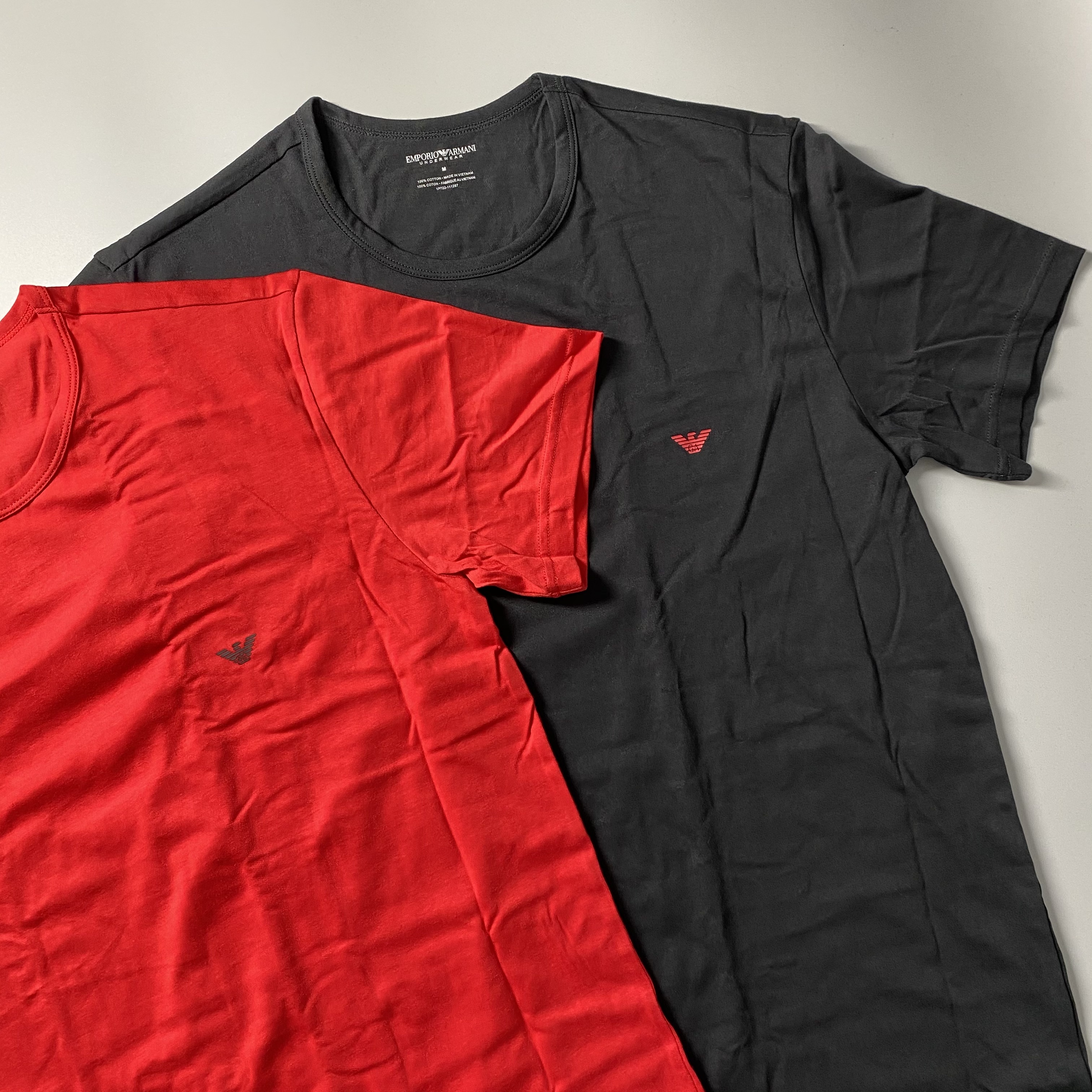 Ea7 Logo Details Two T-shirts In Red