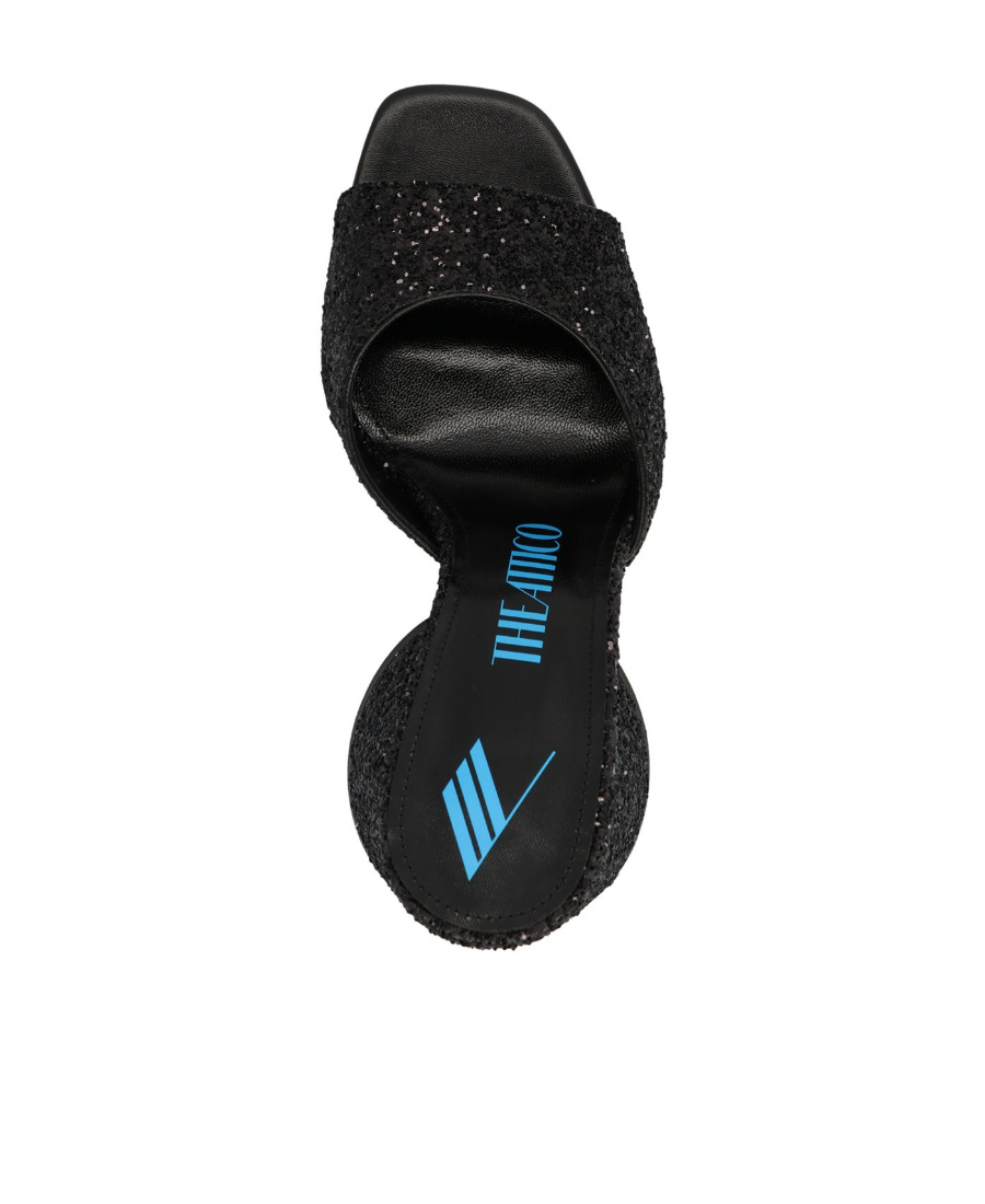 Attico The  Logo Printed Slip-on Sandals In Black