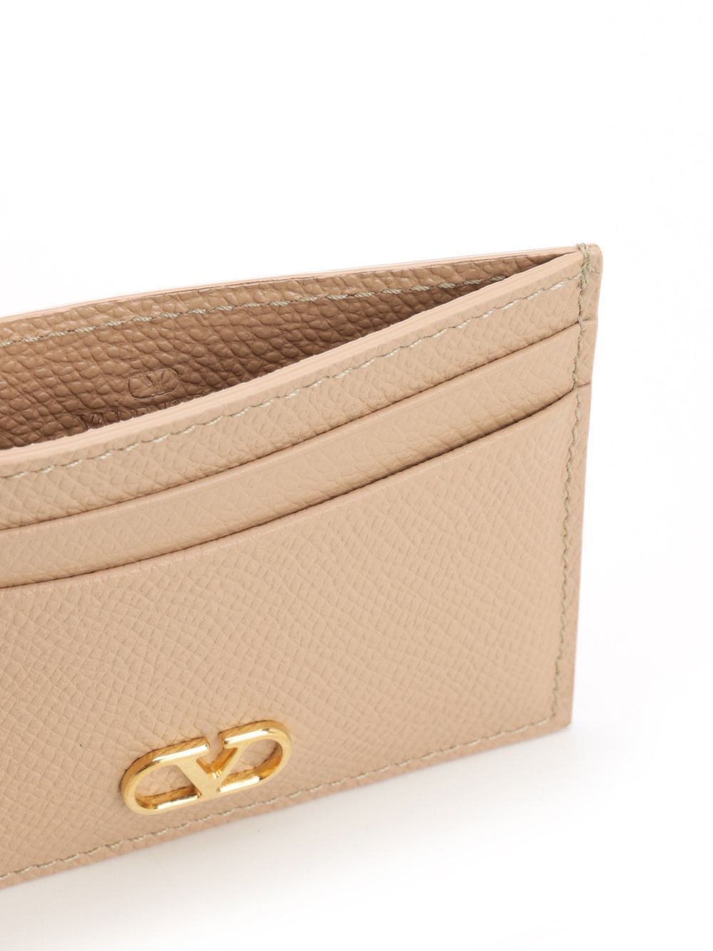 Valentino Vlogo Signature Card Holder In Brown