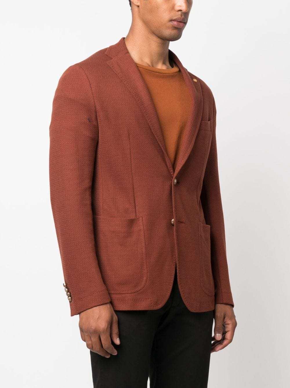 Tagliatore Single-breasted Cotton Blazer In Brown