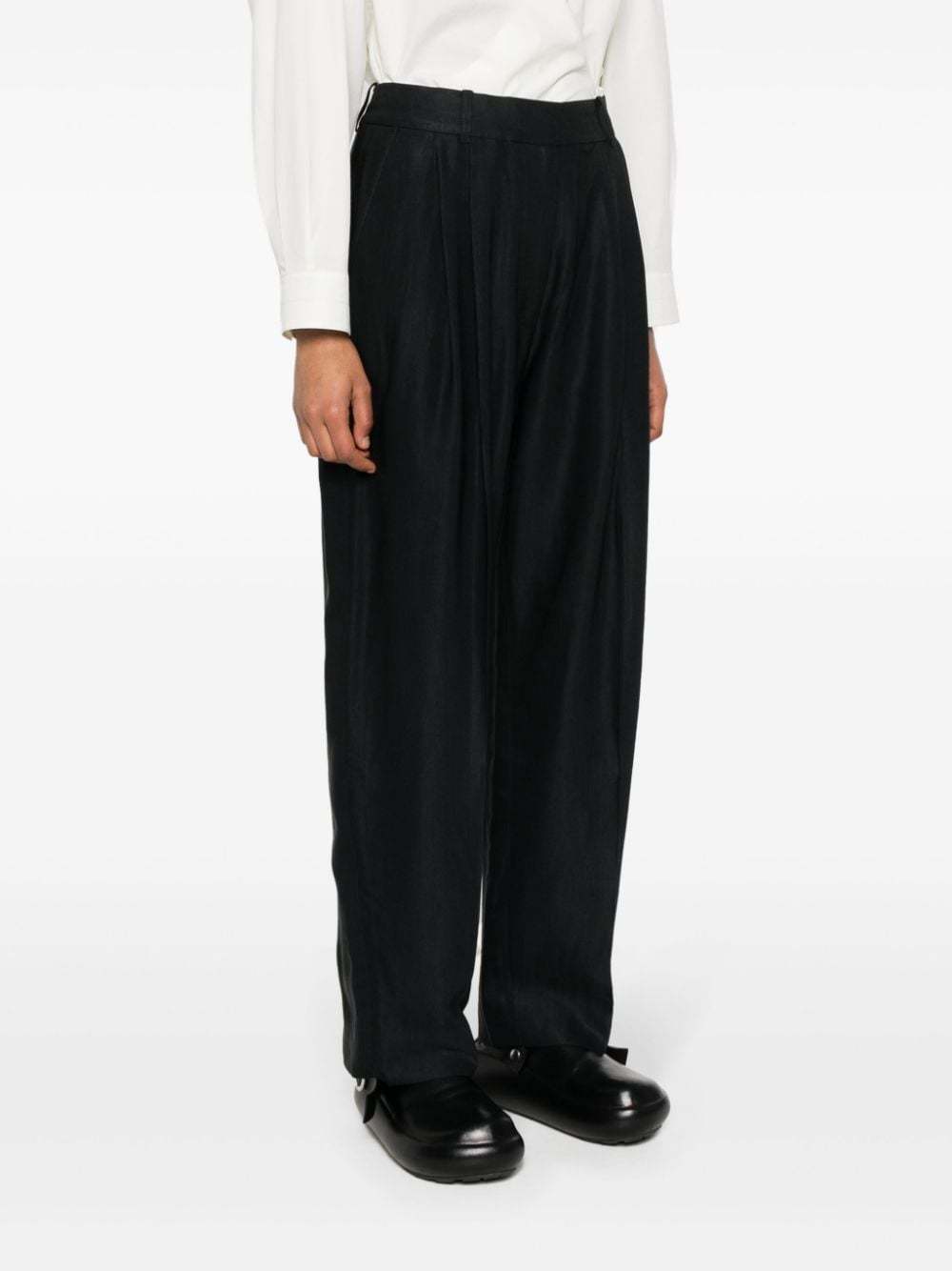 Studio Nicholson Sperro High-waist Tapered Trousers In Black