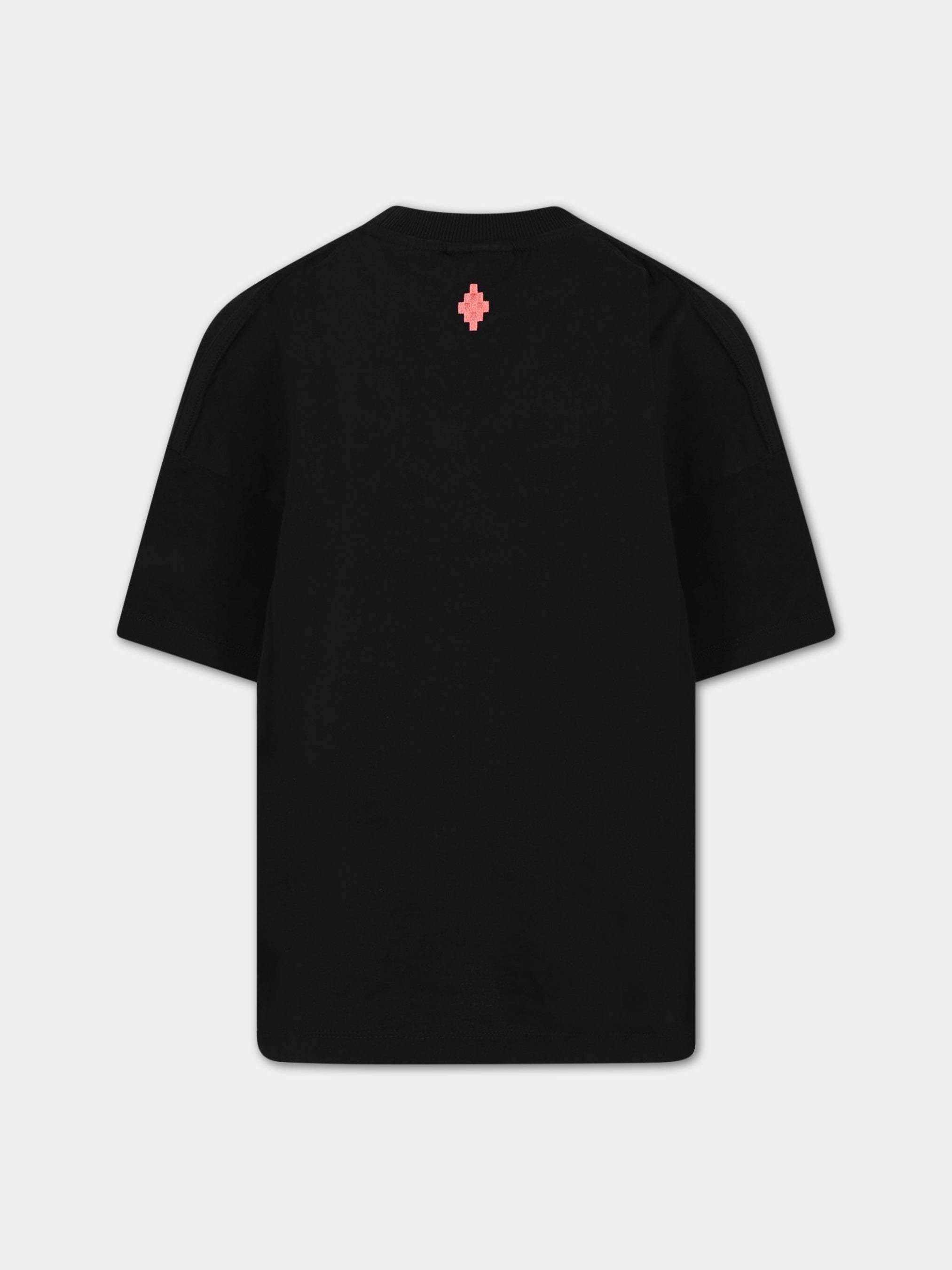 Marcelo Burlon County Of Milan Feather-print Short-sleeve T-shirt In Black
