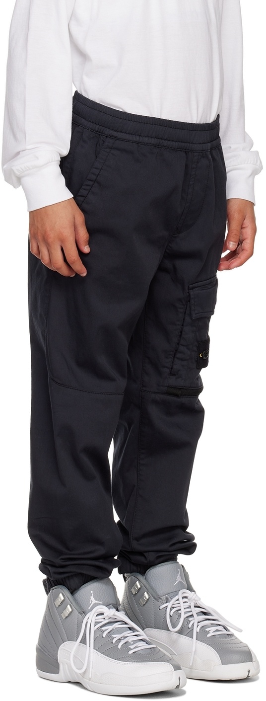 Stone Island Compass-patch Cargo Trousers In Blue