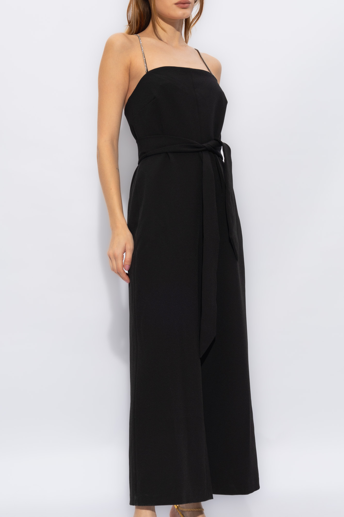 Kate Spade Crystal-embellished Wide-leg Jumpsuit In Black