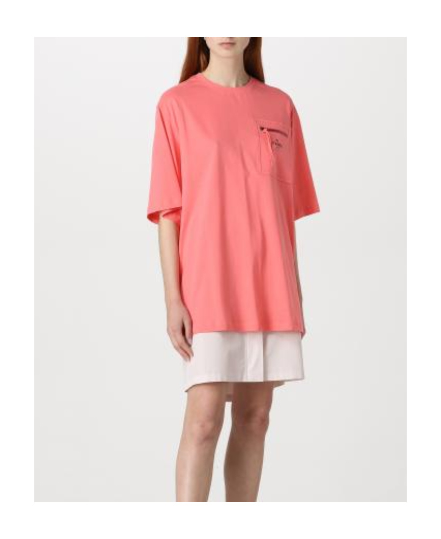 Fendi Short T-shirt With Round Neck And Short Sleeves In Pink