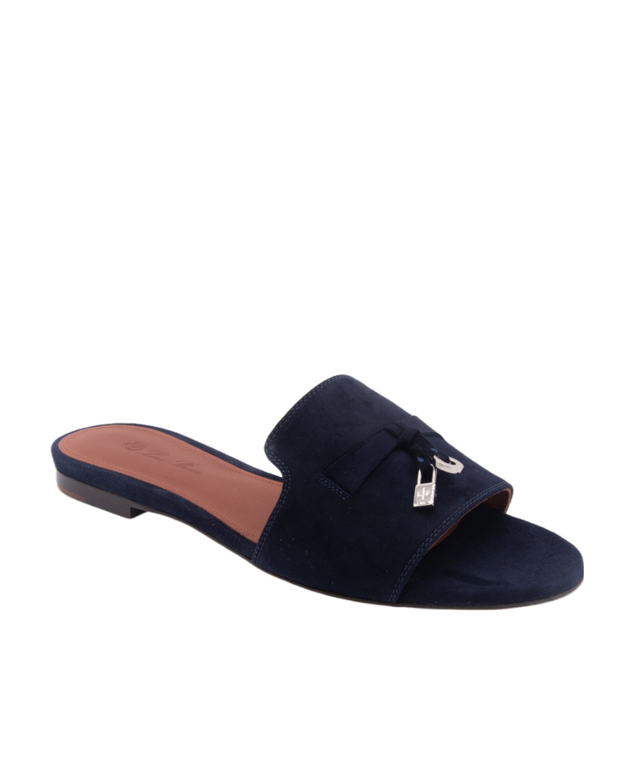 Loro Piana Flat-bottomed Open-toed Sandals In Black
