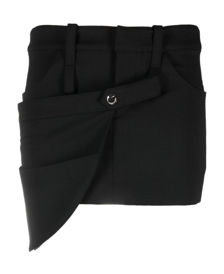 Coperni Woman Black Stretch Polyester Blend Miniskirt In Black