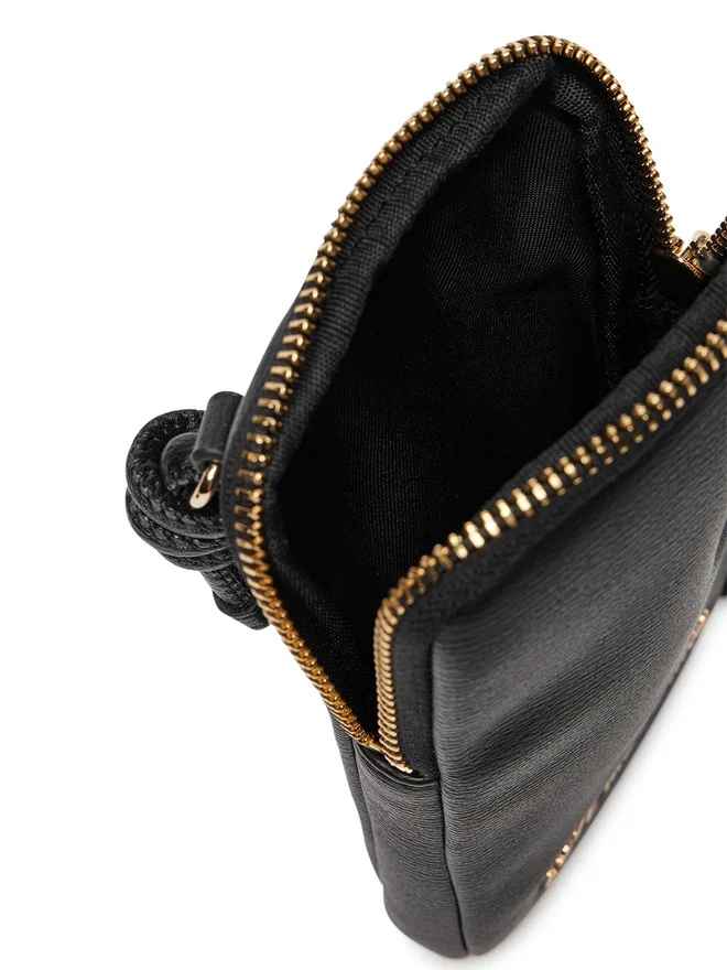 Moschino Shoulder Wallet In Black