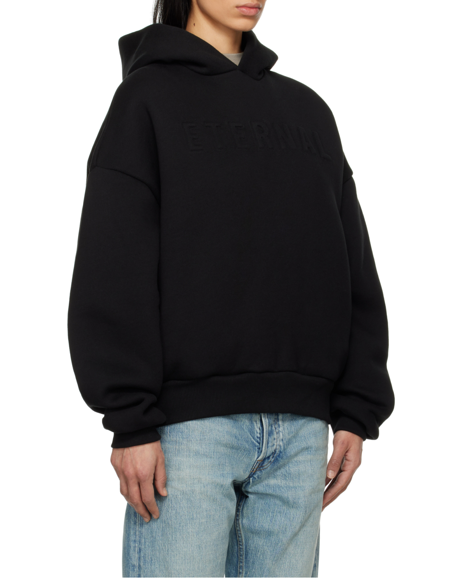 Fear Of God Oversized Hooded Sweatshirt With Ribbed Finish In Black
