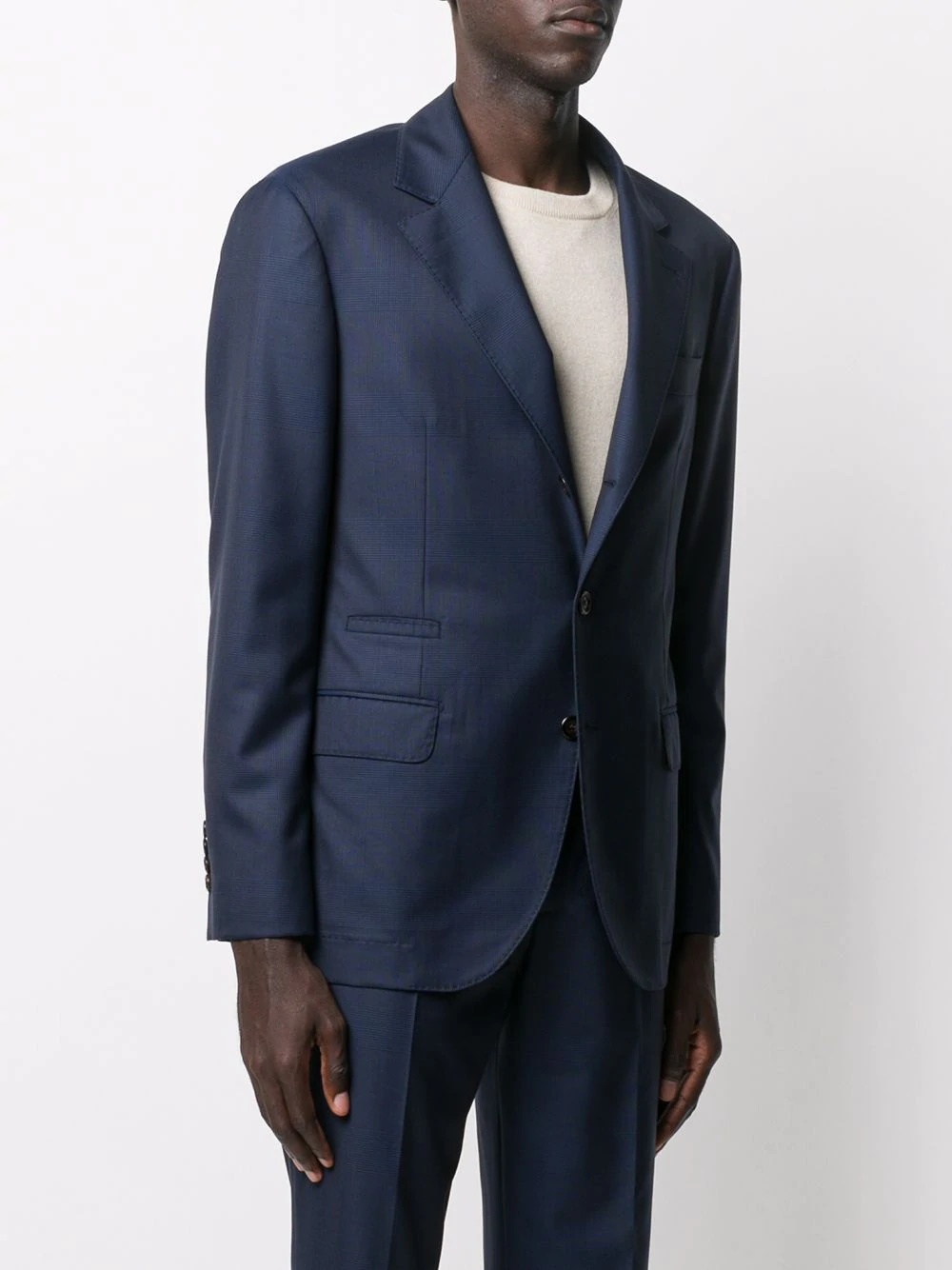 Brunello Cucinelli Woven Virgin Wool Blazer In Blue