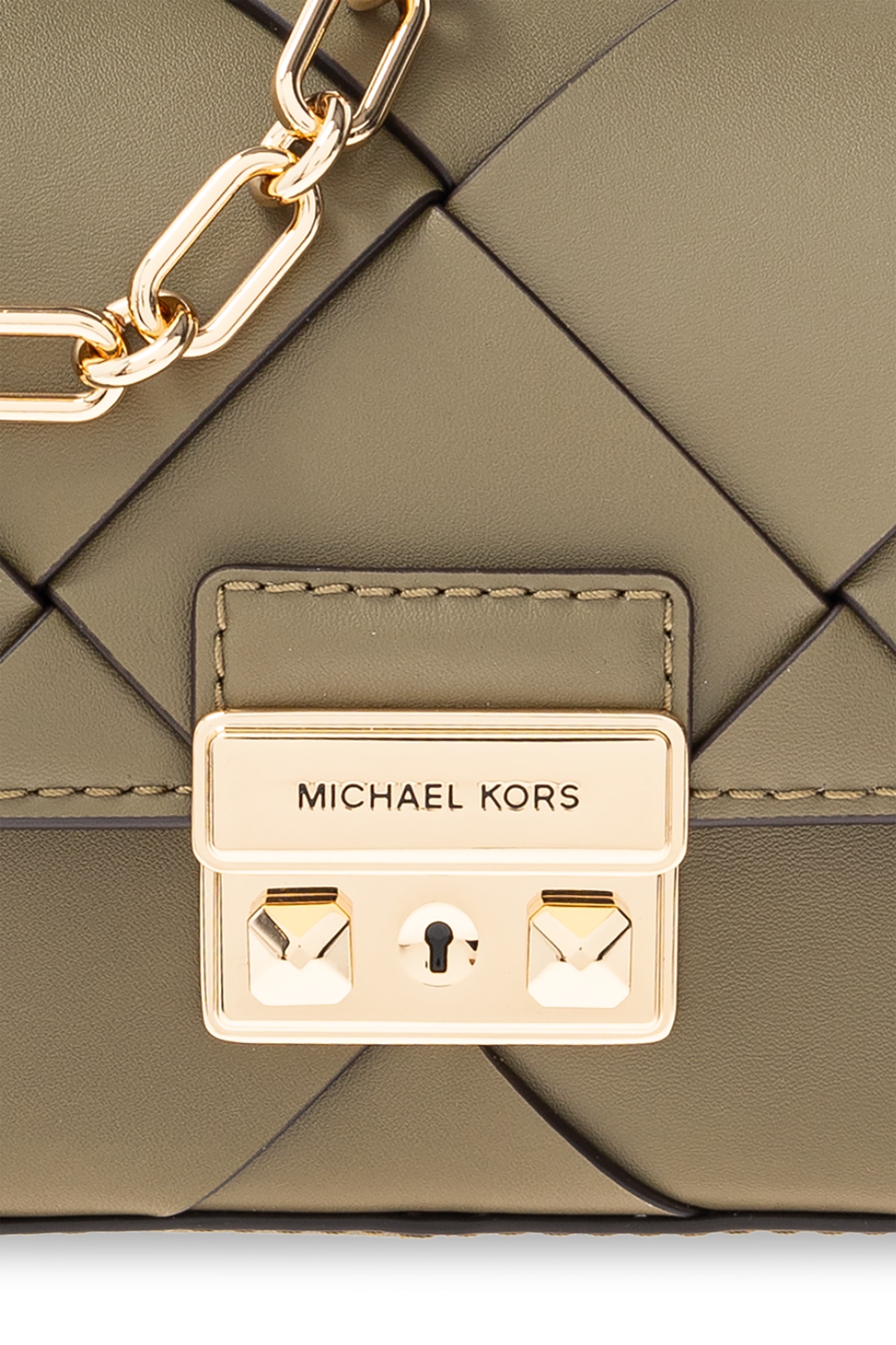 Shop Michael Michael Kors Chain-link Shoulder Bag In Brown