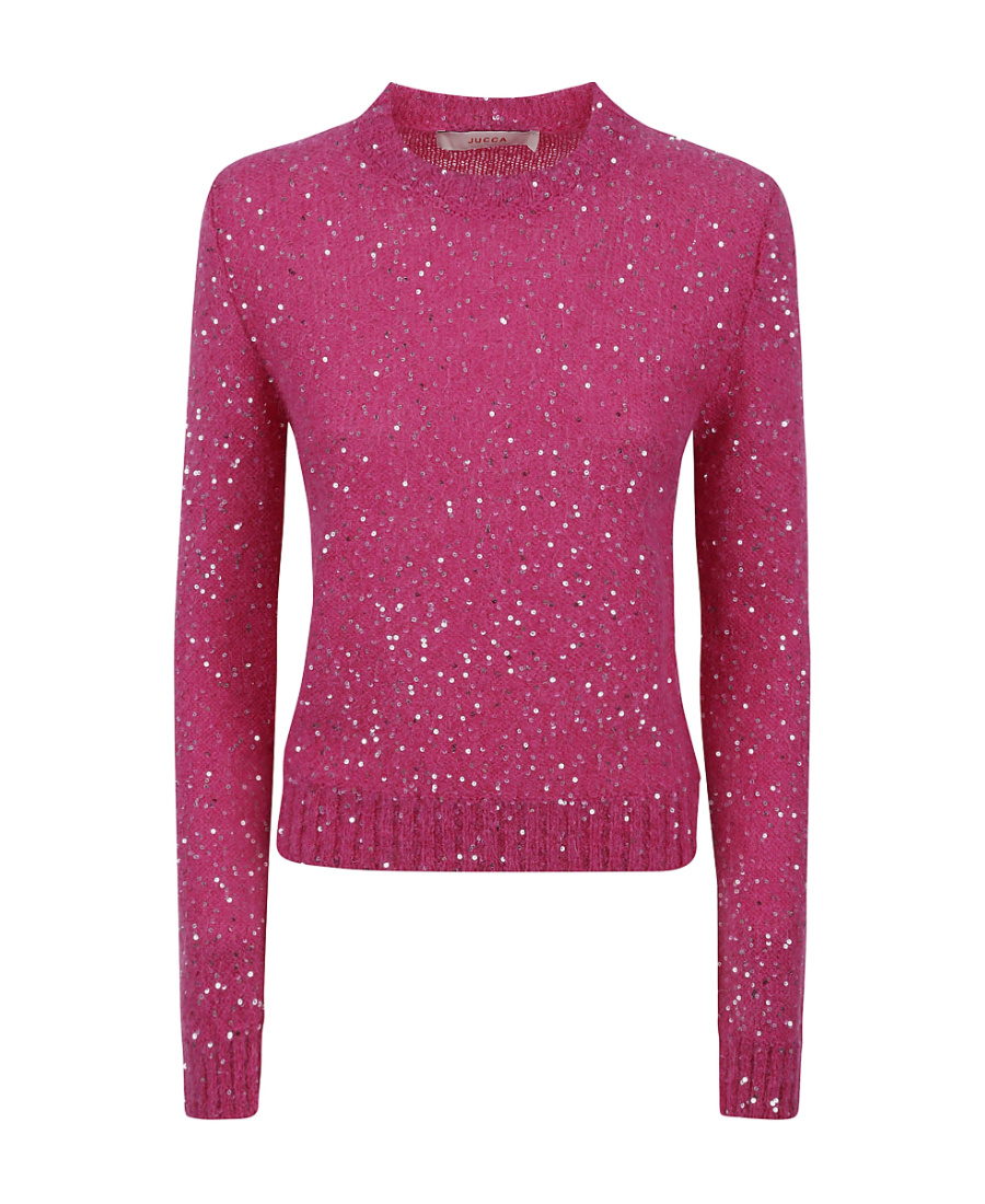 Jucca Long-sleeved Round Neck Sweater In Pink