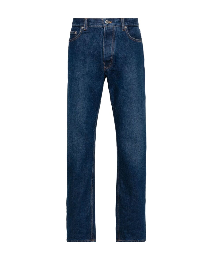 Off-white Arr Tab Zip Det Skate Wide-leg Jeans In Blue